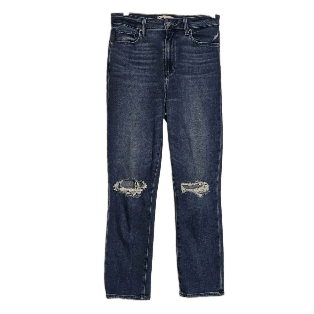 Paige Women's Distressed Skinny Jeans Size 27 Medium Wash Mid Rise